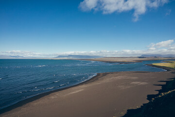 Iceland ocean beach cliffs