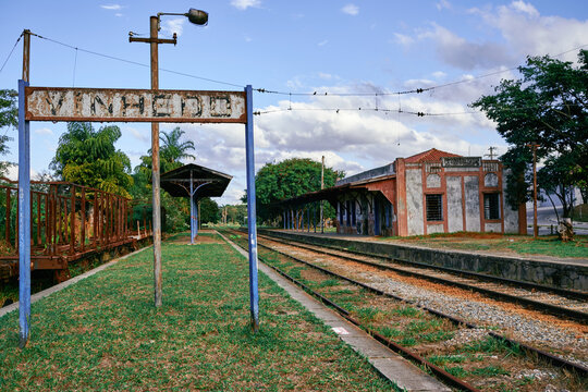 Old and abandoned railway in the city of Vinhedo, Sao Paulo - Brazil