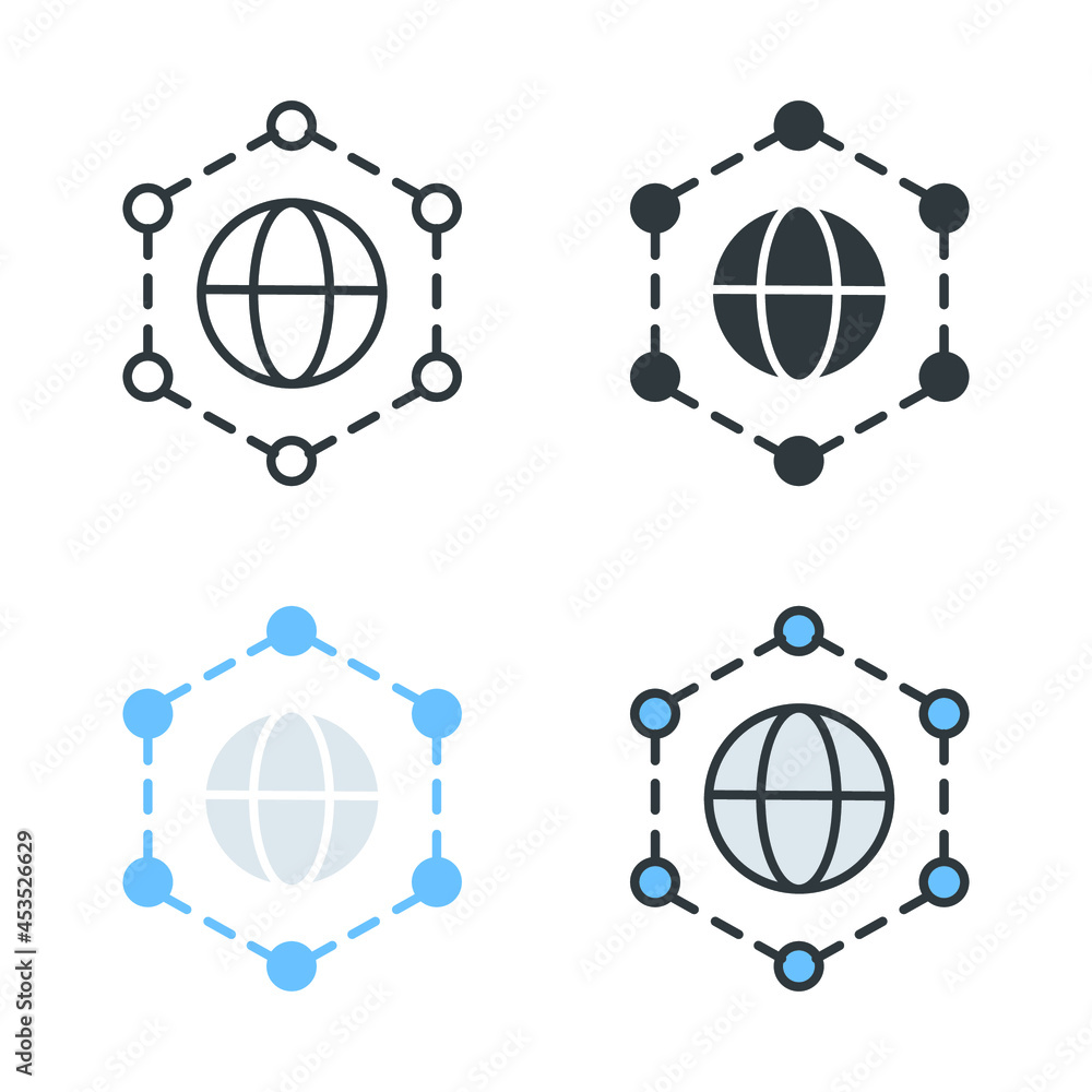 Poster worldwide or world earth globe for global networking technology and social connection. business netw