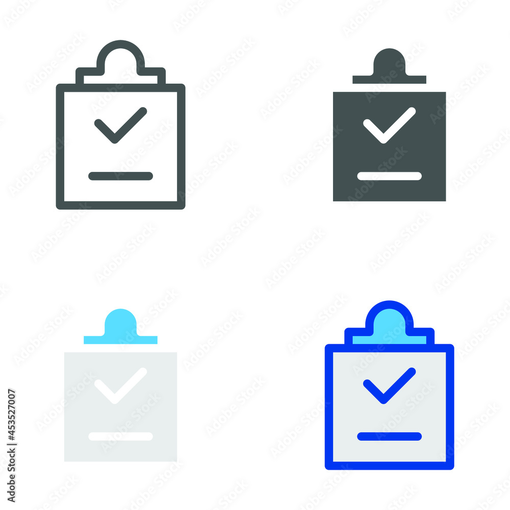 Aufkleber clipboard note with check mark. report paper with checklist sign for business or account activity in
