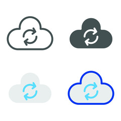Cloud and refresh symbol for storage refresh update. Social Campaign Process Concept. Data Sync. CRM, Campaign management, project management icon. Vector illustration Design on white background EPS10