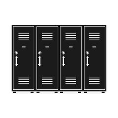 Gym or School Lockers Vector Icon illustration Silhouette Concept