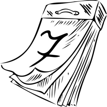 recommend clip art: Calendar, seventh vector illustration