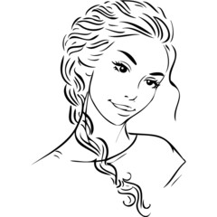 girl, hairstyle, posture vector illustration