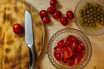 tomatoes on a wooden table