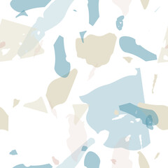 Terrazzo seamless pattern. Blue classic flooring