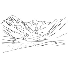 the mountains vector illustration hand draw