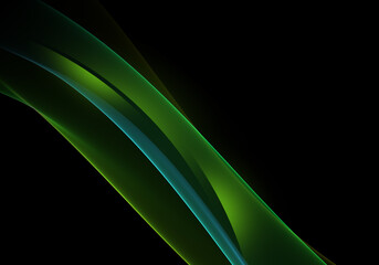 Obraz premium Abstract background waves. Black and green abstract background for wallpaper or business card