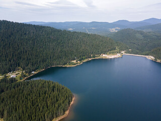 Aerial view of Golyam Beglik Reservoir, Bulgaria
