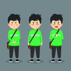 College Student Character with Expression