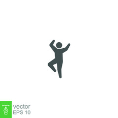 Fototapeta na wymiar Dancer dancing icon solid. Element of walking and running people Warming up Trendy flat from activities collection for web. mobile graphic design. Vector illustration Design on white background EPS10
