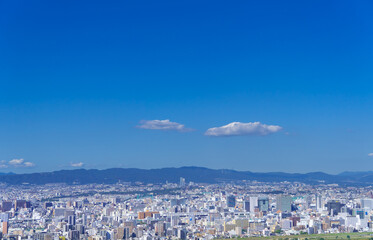 大阪風景　淀川区　豊中市方面　青空