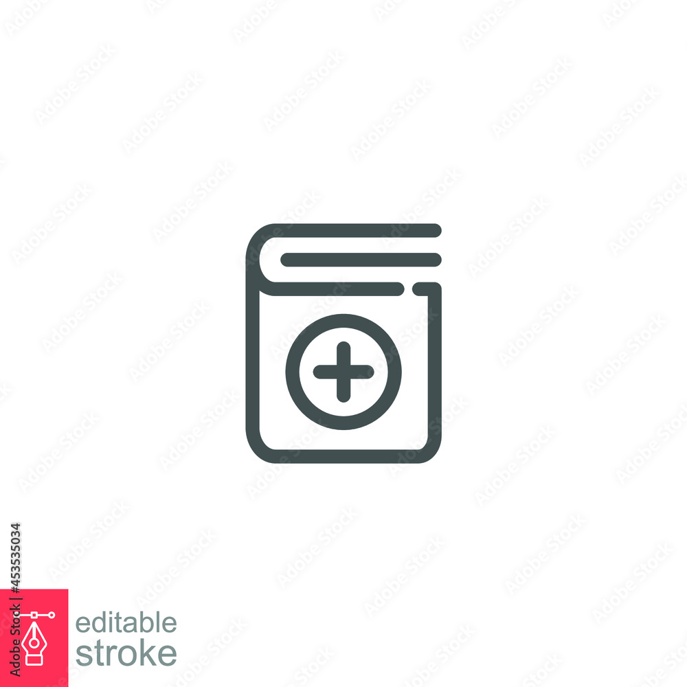 Aufkleber add book icon. creating new folder. cover dictionary with plus symbol for add literature file. books