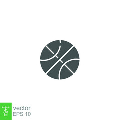 Basket Ball sport icon. Sport league equipment. Basketball style, silhouette pictogram. Suitable for website design logo app. Glyph. Vector illustration. Design on white background. EPS 10
