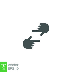 Human hands Cropping symbol glyph icon. hand gesture of process movie production. Film making, director's vision. photography Shot frame direction vector illustration design on white background EPS 10