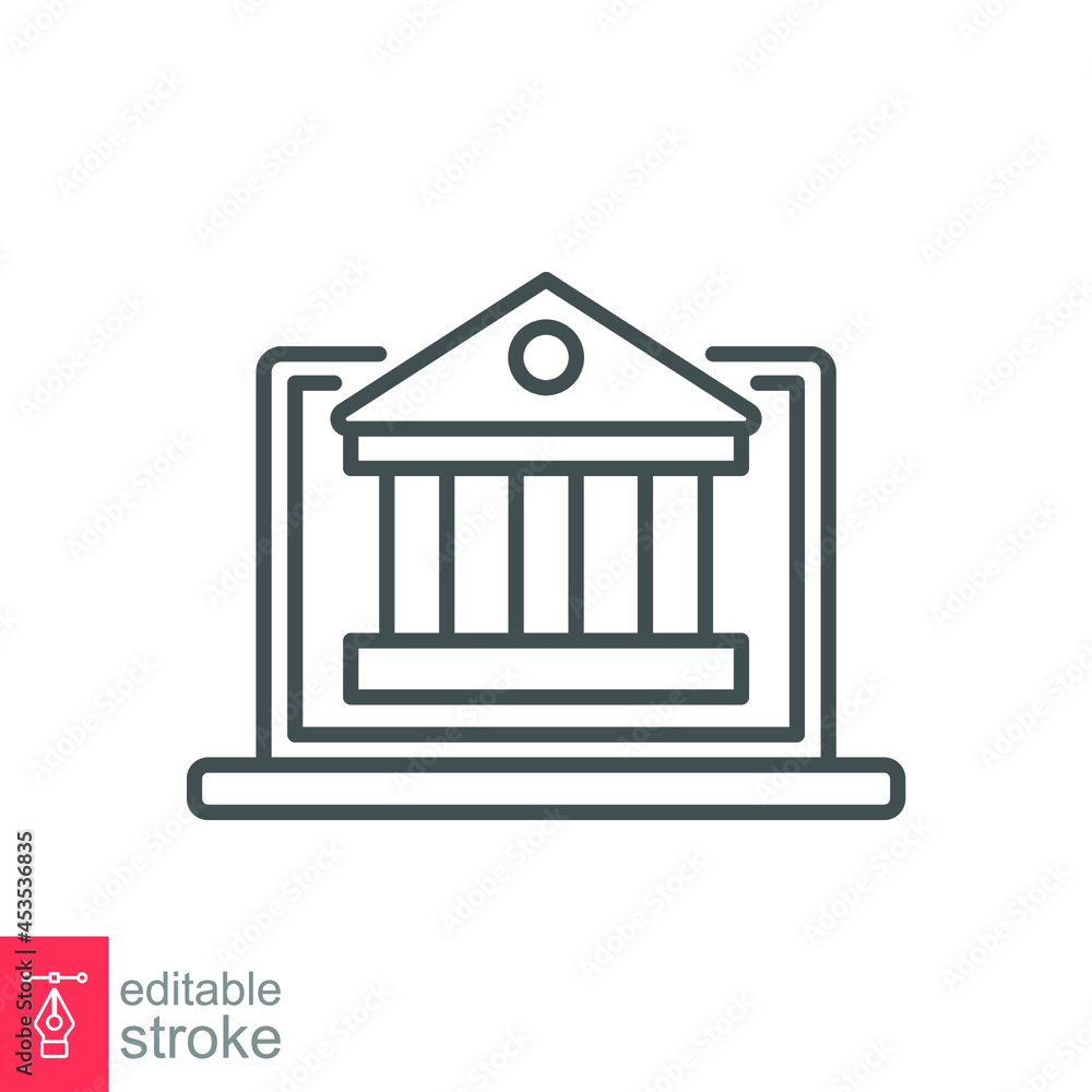 Poster digital classroom university line icon. online education on school application learning, e-learning 