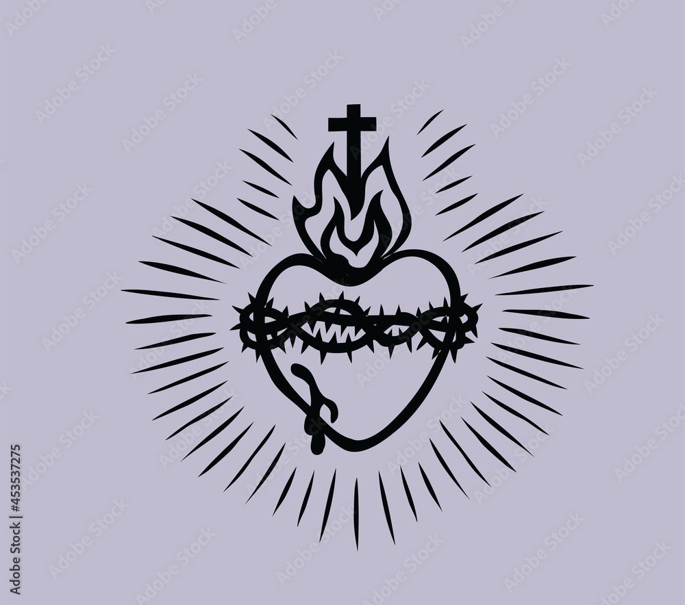 Wall mural heart jesus icon, art vector design