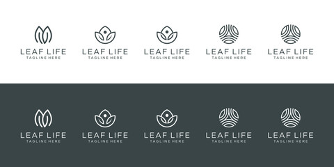 collection leaf life logo design