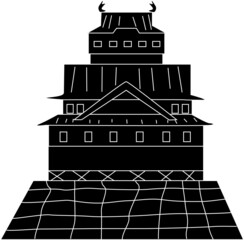 日本のお城のシルエット