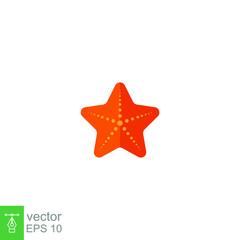 Flat Design Style Starfish icon. mollusk invertebrate sea animal. coral marine animal. sea stars logo starshaped echinodermata class Asteroidea. vector illustration design on white background. EPS 10