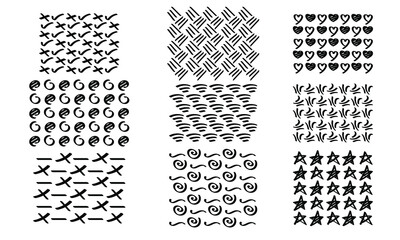 Hand drawn texture template collection vector