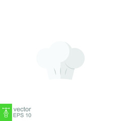 Flat Design Style Kitchenware chef hat icon. kitchen utensil for cooking or cook symbol. logo pictogram for chef head wear profession. Vector illustration. Design on white background. EPS 10