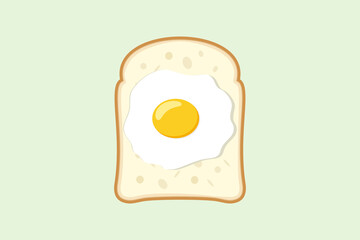 Sandwich design creative concept with fried egg. Fast food. Vector illustration in flat style