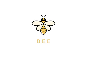 Bee illustration logo design symbol vector template