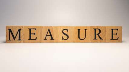 The word measure was created from wooden cubes.
