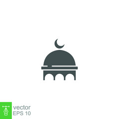 Muslim mosque domes icon. islamic worship place, islam prayer room for Religion and Ramadan symbol for web mobile. Moslem Praying Glyph style Vector illustration Design on white background EPS 10