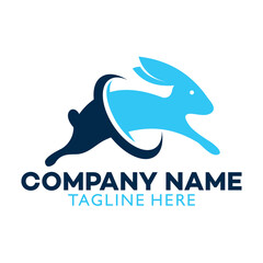 rabbit silhouette logo concept