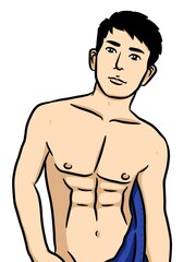 Fototapeta premium cute man cartoon on white background