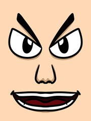 cute face man cartoon background