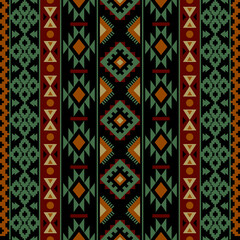 Aztec ethnic seamless pattern. Geometric native traditional. Design for background,carpet,wallpaper,clothing,wrapping,batic,fabric,vector illustraion.embroidery style.