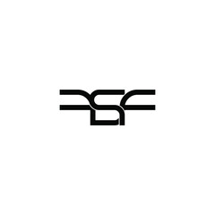 fsf initial letter monogram logo design