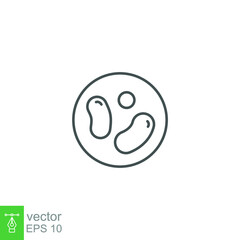 Probiotic icon line style. Healthy nutrition ingredient for therapeutic. Bacteria logo for health food and drink package label. Vector illustration. Design on white background. EPS 10