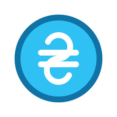 Illustration vector graphic icon of Ukraine Hryvnia currency. Filled line style icon. Vector illustration isolated on white background. Perfect for website or application design.