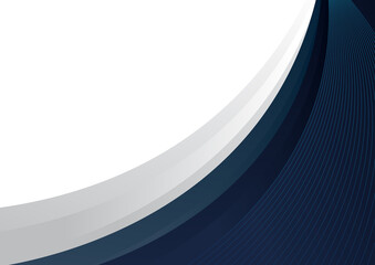 Paper layer circle dark blue and white abstract background. Curves and lines use for banner, cover, poster, wallpaper, design with space for text. Blue abstract presentation background