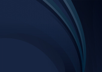 Modern dark navy blue abstract background. Elegant navy blue background with overlap layer. Abstract elegant dark blue texture composition with two arcs with wave border. Abstract polygonal pattern 