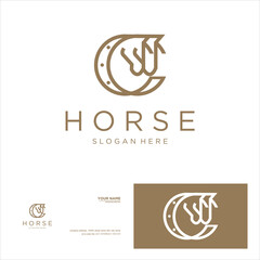 creative simple logo design  horse