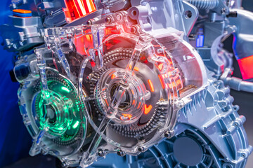 modern powerful car engine section