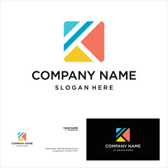 creative simple logo design letter K