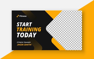 Fitness gym youtube thumbnail and web banner