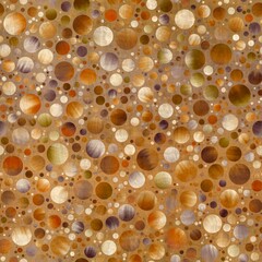 Seamless abstract circle geo pattern surface print. High quality illustration. Gorgeous design of random packed circles filled with tie dye patches. Psychedelic modern floor swatch. Textured material.