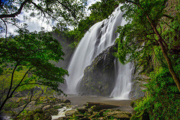 beautiful landscape of Klong Lan Waterfall ,waterfall in klong Lan national park KamphaengPhet Thailand