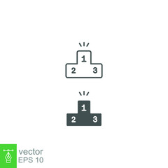 lead board icon, achievement, award, champion. Winner and achievement, podium pedestal symbol Prize places . Reward ceremony line and solid style. vector illustration design on white background EPS 10