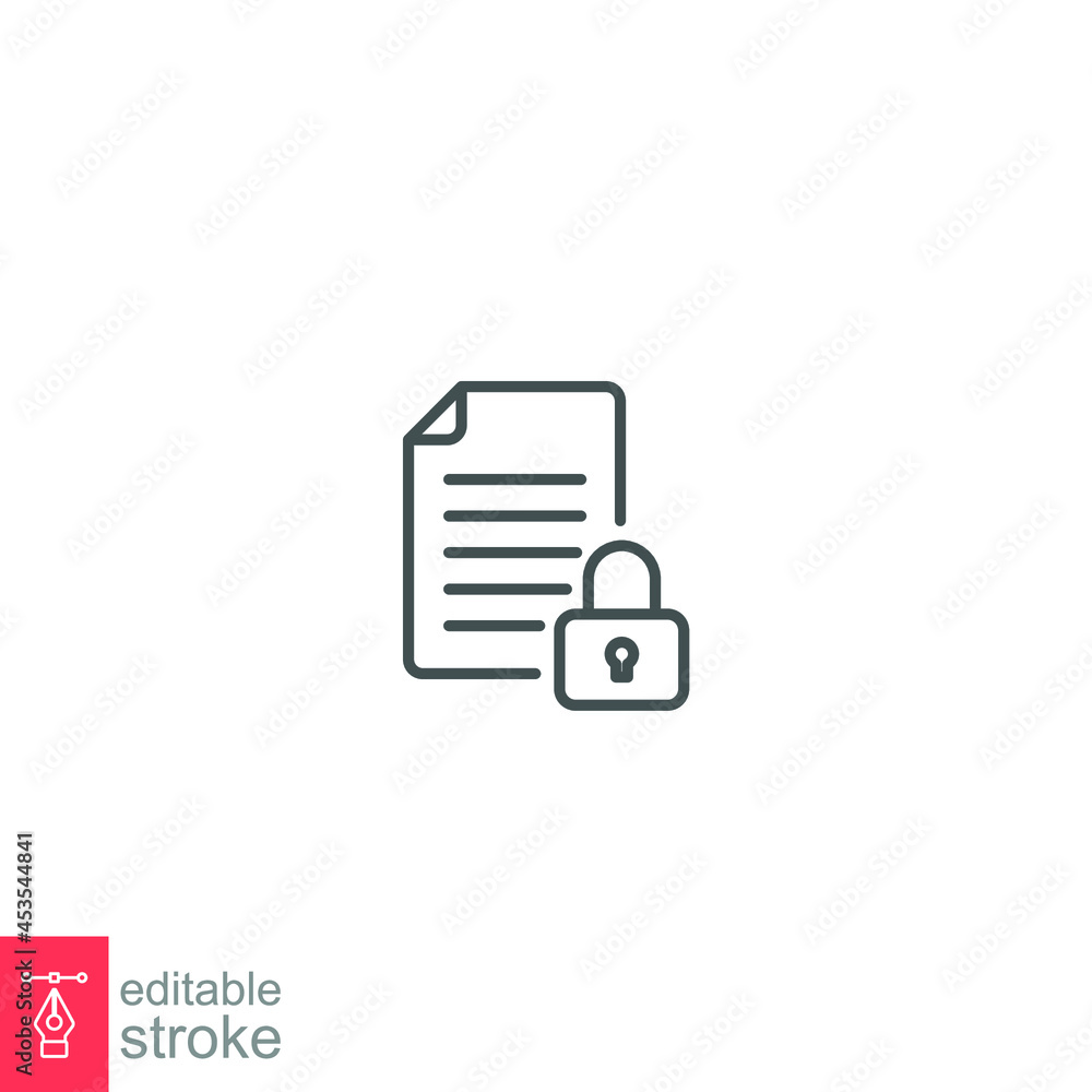 Aufkleber document lock icon, secure file confidential folder, privacy. security contract. web cyber lock sign