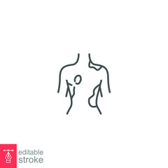 Contact Dermatitis icon. psoriasis, rash, allergic, problem. Allergy symptoms Dermatological diseases. eczema body Itchy spots. Editable stroke Vector illustration design on white background EPS 10