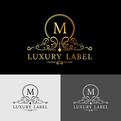 premium and luxury vintage "M" initials logo template