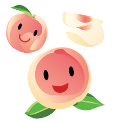 可愛い桃のキャラクター